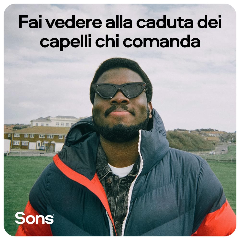 Sons Trattamento Anticaduta e Antidiradamento per Uomo, Include Shampoo e Balsamo con Saw Palmetto e Argilla Ispessente con Caffeina e Biotina, Fornitura 3 Mesi