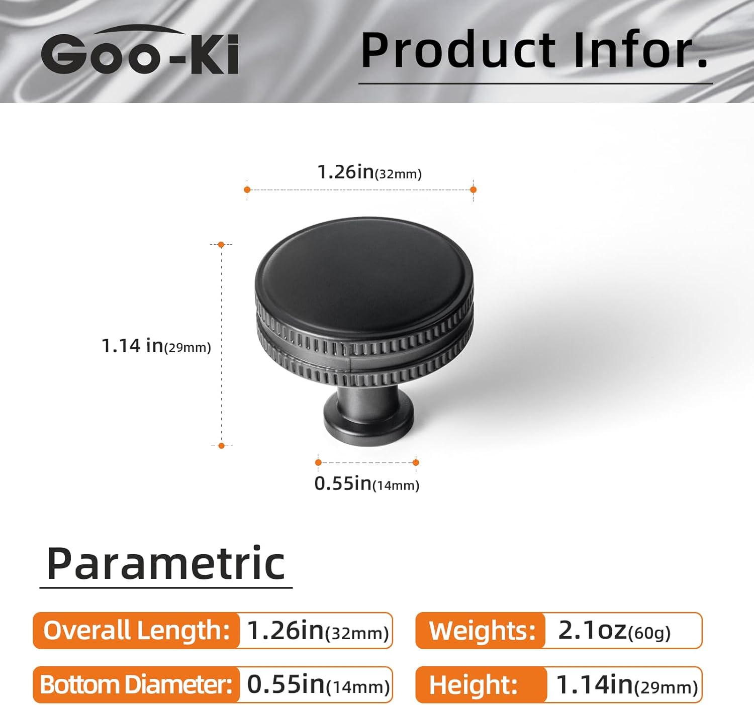 Goo-Ki Brushed Gold Cabinet Drawer Knobs Zinc Alloy Kitchen Hardware - 6 Pack Single Screw/Hole Bar Pull Handles for Cupboard Wardrobe