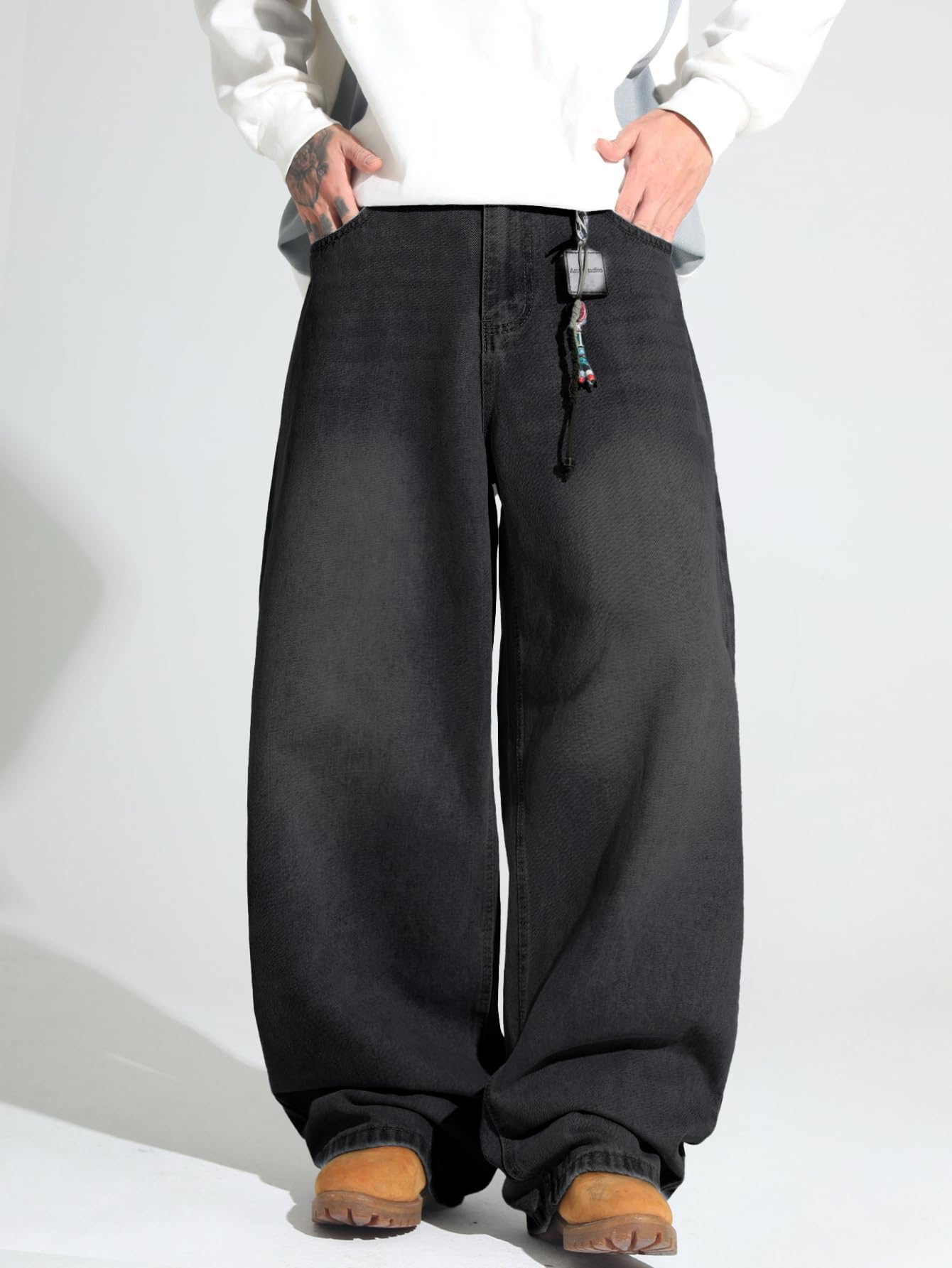 Y2K Hip Hop Street Jeans Gothic Baggy Wide Leg Denim Pantaloni