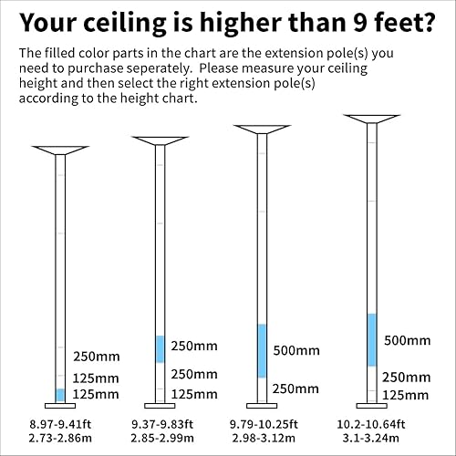 Miniatura 5 de PRIORMAN Extensión de poste para baile de poste de 1.772 in - 12525019.685 in, fácil de instalar, extensión cromada de conexión suave para poste de