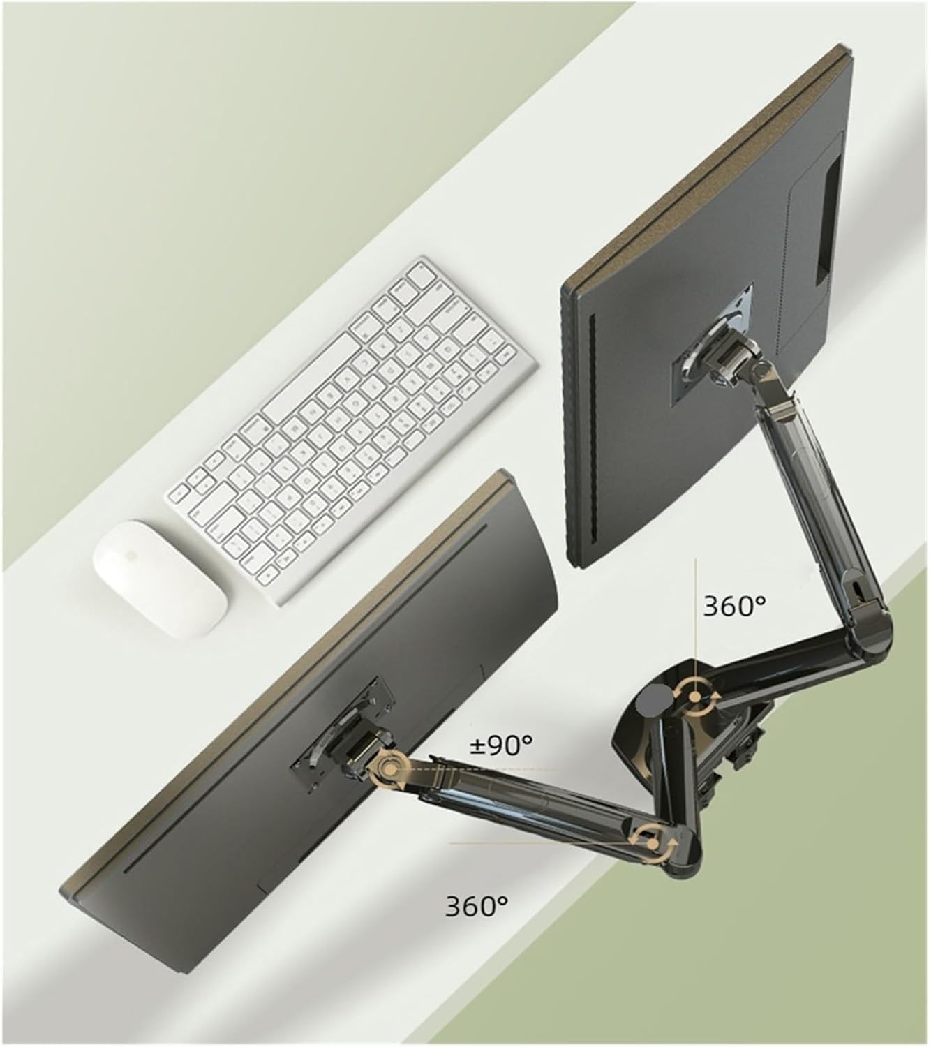 Supporto doppio monitor per 2 monitor, braccio regolabile con molla a gas Full Motion, schermi da 10-27", 2-9 kg per braccio, inclinazione, rotazione, altezza regolabile