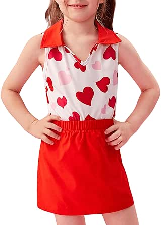Floerns Girls 3-Piece Outfit – Sleeveless Tank Top, Ruffle Hem Skirt & Cardigan Set – Floral Print, Casual Spring/Summer Style