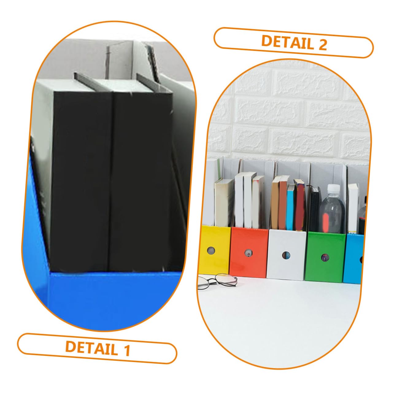 DOITOOL 6 Stück Desktop Dateiablage Teiliges Bunten Stabiler Papp Organizer für Dokumente und Zeitschriften für Büro Schule und Zuhause