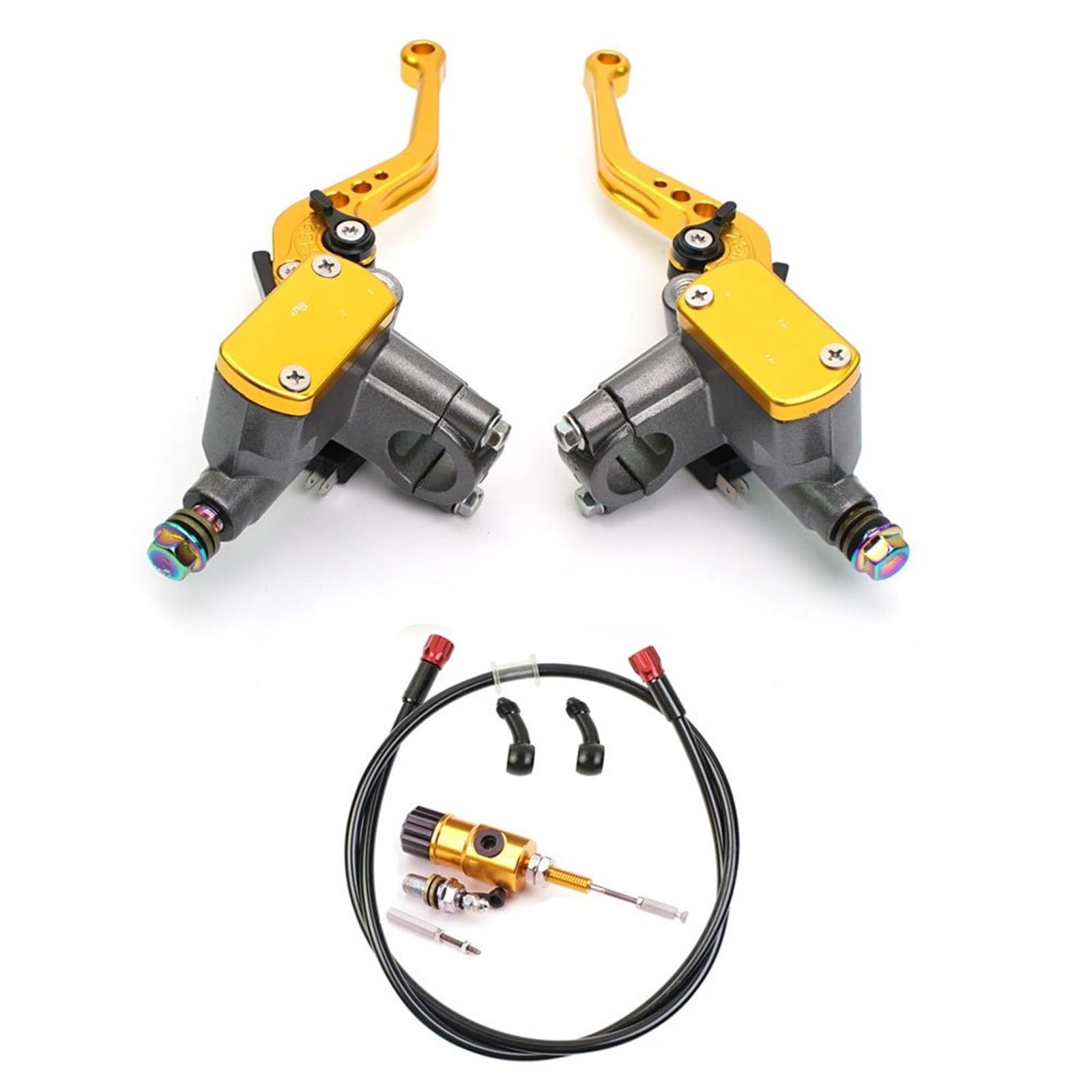 TINGYUS Motorbike Brake Lever 22mm Motorcycle Hydraulic Clutch Kit Brake Master Cylinder Dirt Bike Sport Scooter(G Set)