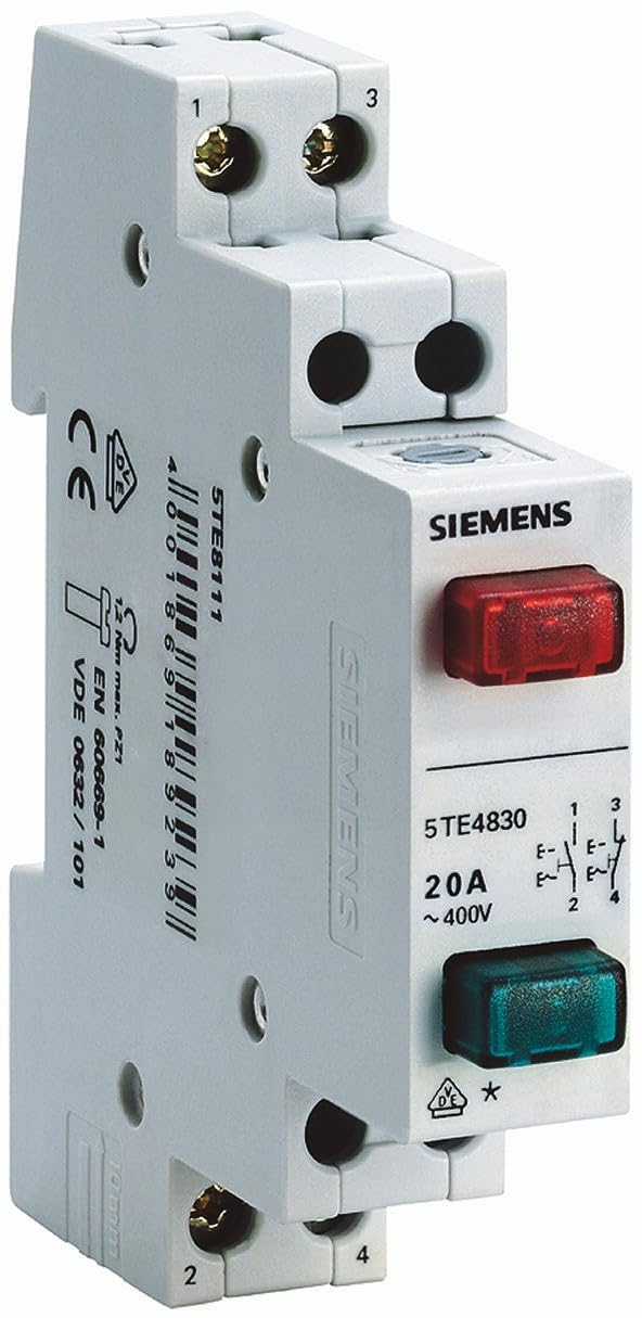 Poussoir double Siemens 5TE4 de haute longévité 1 na-1nc à voyant modulaire