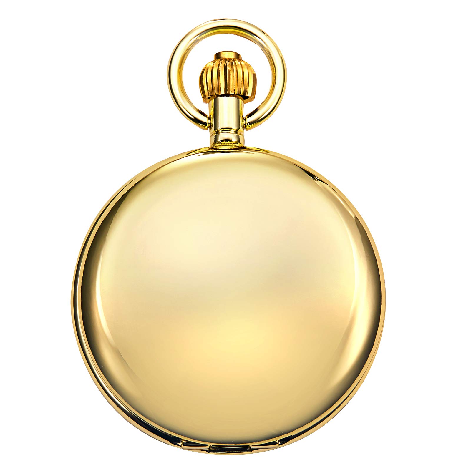 TREEWETO Montre de poche mécanique pour homme et femme - Doré/argenté - Avec chaîne