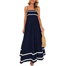 PRETTYGARDEN Womens 2026 Summer Flowy Maxi Dress Casual Sleeveless Spaghetti Strap Ruffle Beach Long Dresses