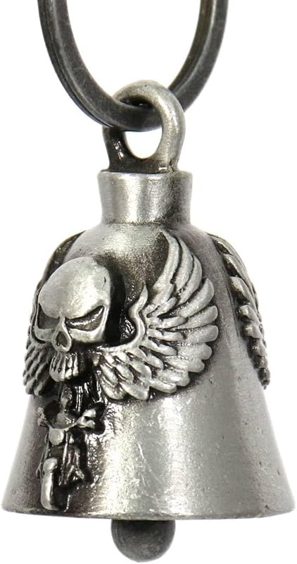 Sino de Boa Sorte para Motocicleta Milwaukee Leather com Chaveiro e Design Angel Skull Biker MLB90XX