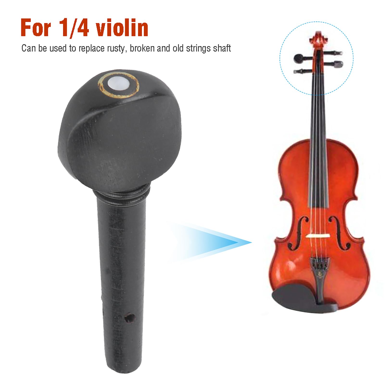 Pioli Marca Sky Set Di 4 Pioli Per Violino In Ebano Con Punta In Rame Dorata &ndash; Per Violino 4/4 Pioli Violino 4/4