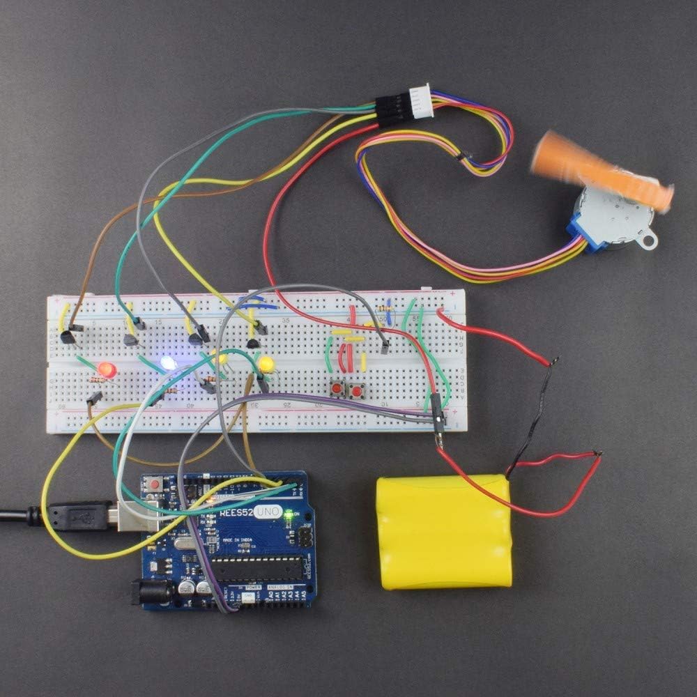 REES52 Control the directional Rotation of Stepper Motor by pressing push button Interfacing With Arduino Uno with step by step instruction manual - KT994