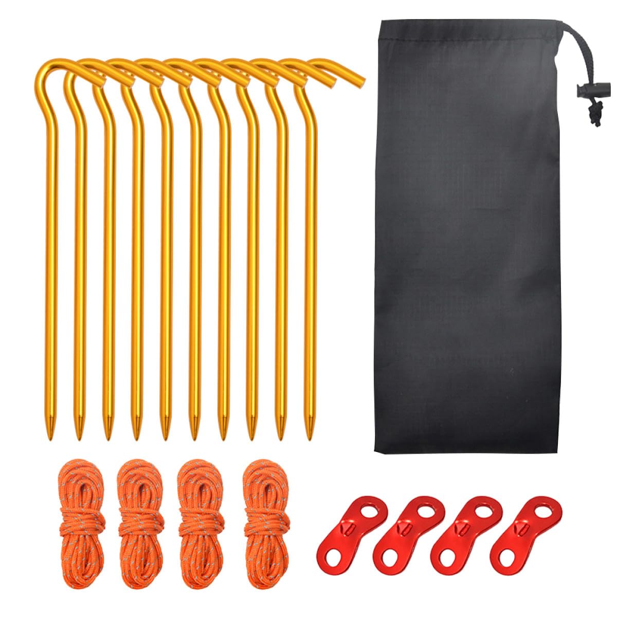 Piquets de tente en alliage d'aluminium kit fixation camping abri randonnée portables