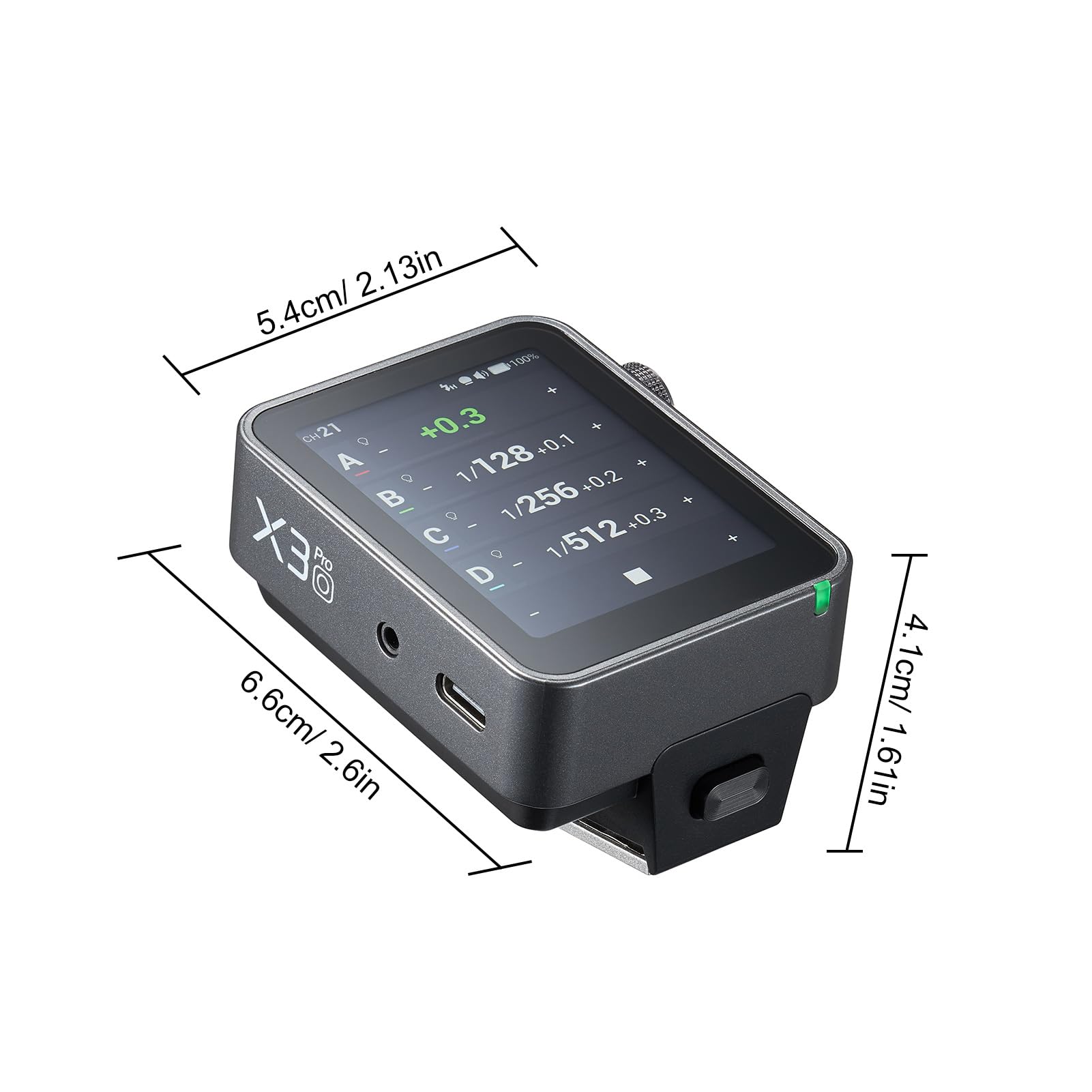 Trigger Flash per Fotocamera Wireless X3Pro, Trasmettitore Flash Touchscreen da 2,4 GHz con Controllo di 16 Gruppi per la Fotografia, 32