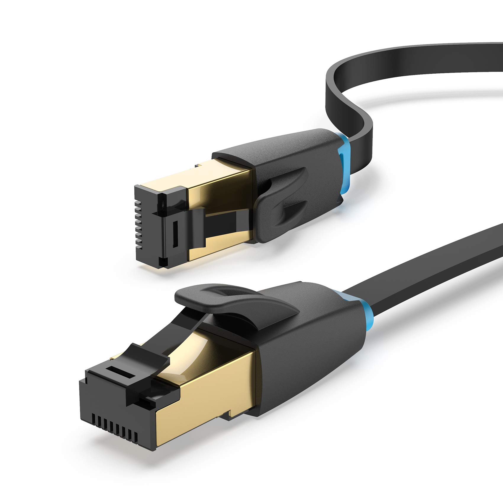 VENTION Cat 8 Ethernet Cable 40Gbps 2000MHz High Speed LAN Patch RJ45 Cable S/FTP Twisted Pair Network Cable for Switch, Router, Patch Panel, PS4, Xbox, Data Center (Cat.8 SSTP Flat, 0.5 Meter)