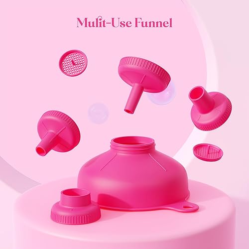 Miniatura 4 de Embudo versátil de boca ancha, embudos de enlatado para uso en cocina, juego de embudo de cocina de plástico de grado alimenticio con 4 boquillas de