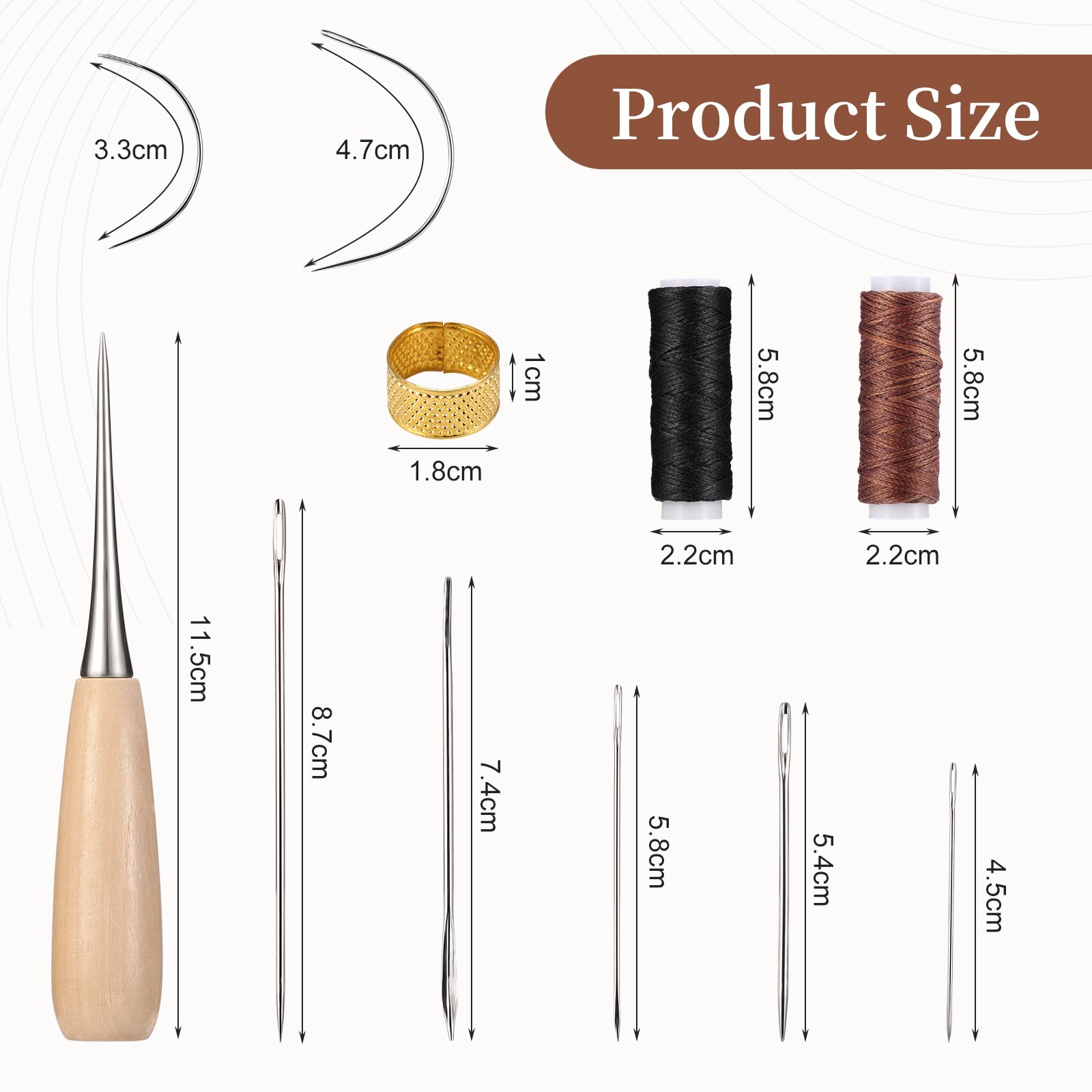 Nynkyon 11Pcs Lederen Reparatie Kit Lederen Craft Hand Stikken Gereedschap Waxed Draad En Naalden Voor Stof Naaien Bekleding Gereedschap Voor Banken Tapijt Bont Naaien