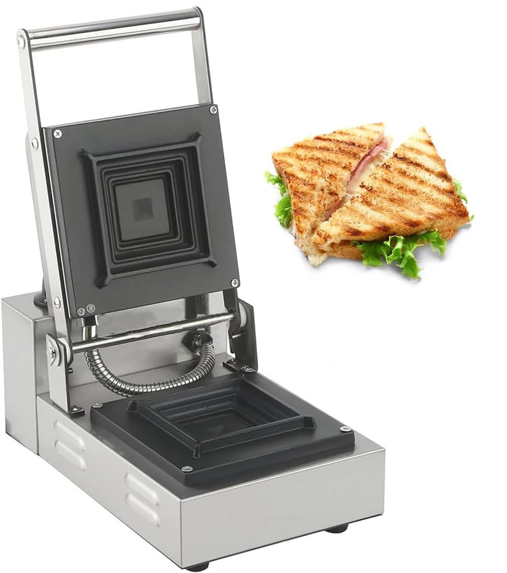 Sandwicheras Parrilla Gofrera Eléctrica, 900W Sándwiches sin BPA, Forma de Concha, fácil de Limpiar, Queso no gotea, para panaderías, restaurantes
