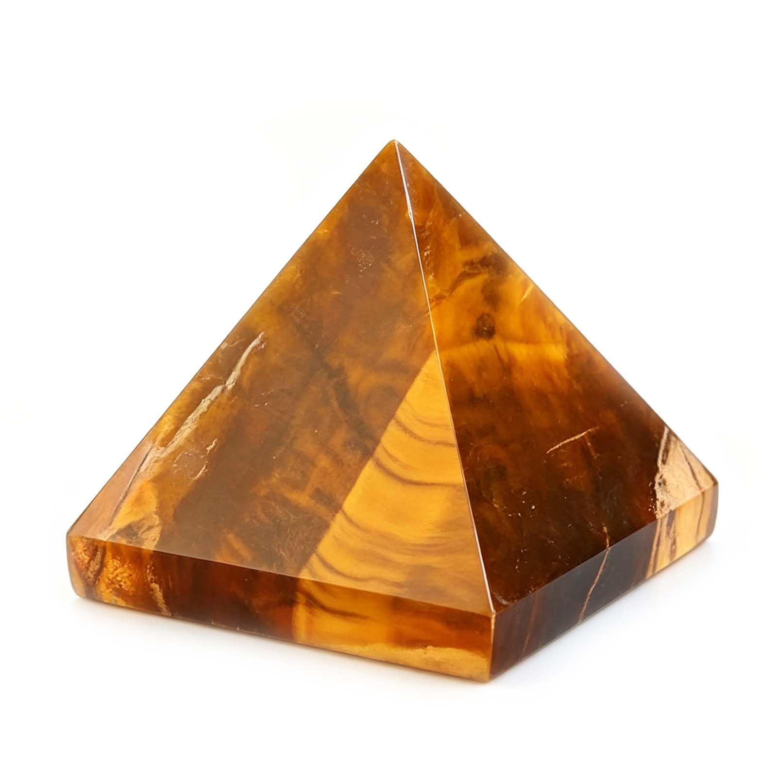 Gelber Tigerauge-Pyramidenkristall zur Meditation