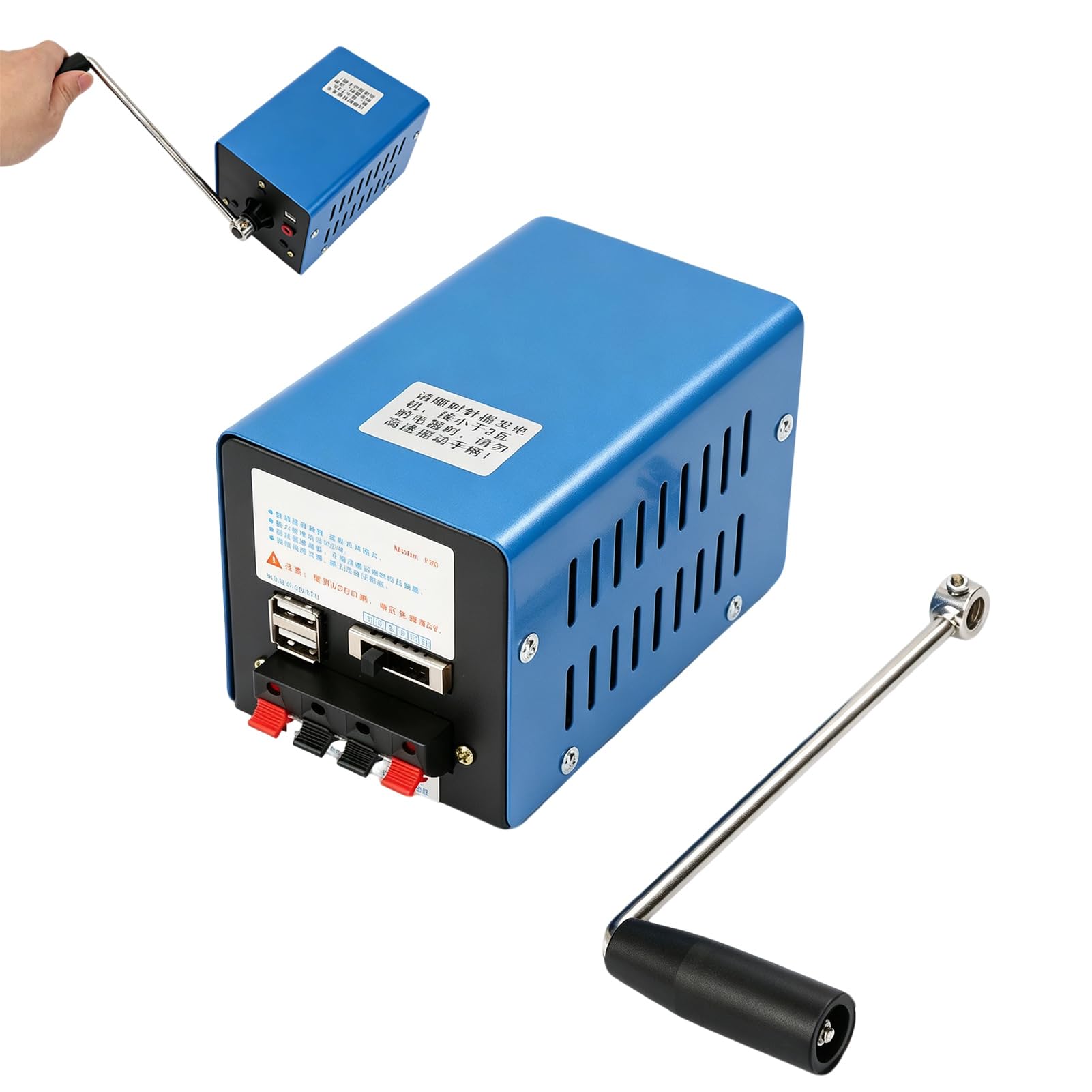 Generatore a manovella, generatore di ricarica portatile ad alta potenza da 20 W, inverter USB, dinamotore di emergenza con presa USB per attività di sopravvivenza in campeggio