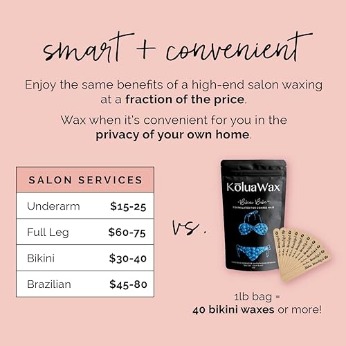 Miniatura 5 de KoluaWax - Cuentas de cera dura para depilación  Fórmula de vello grueso  Nuestra cera más fuerte para brasileños axilas espalda y pecho  Granos de