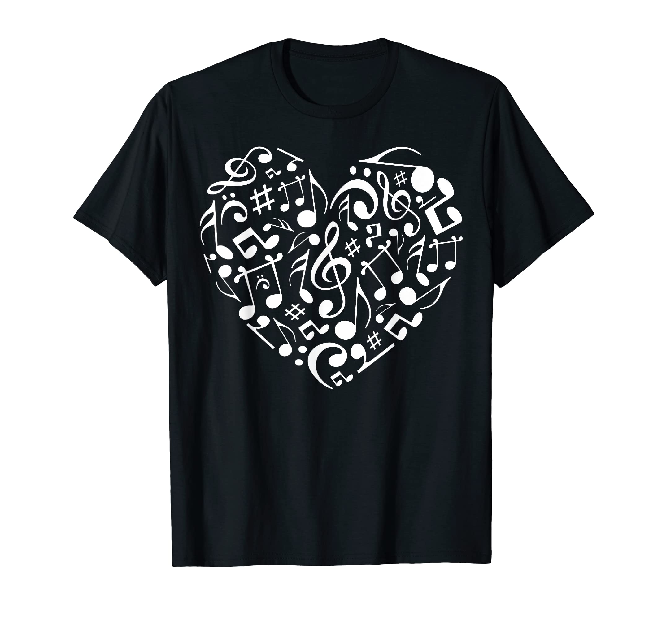 Lique MusicHeart Musical Notes Music Lover Musician Singer Love Vintage T-Shirt