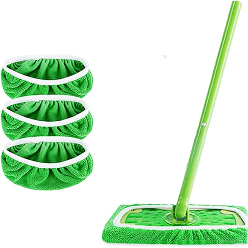 Reusable Dry and Wet Sweeping Cloths Mops, Reusable Mop Refill Pads for Swiffer SweeperWashable Microfiber Wipes Cleaning Mop Head (3)