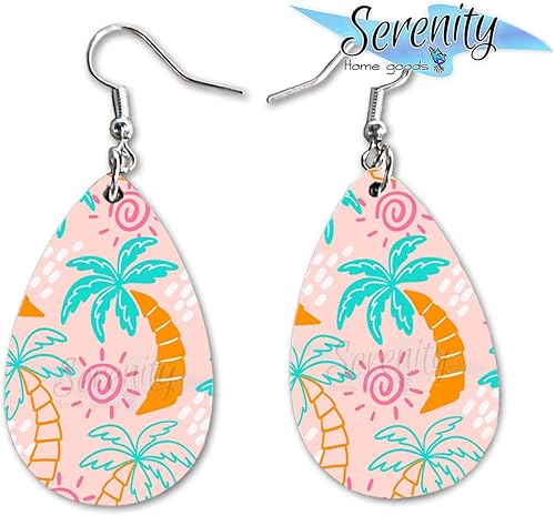 Vista 3 de Juego de aretes colgantes divertidos de frutas náuticas de verano para playa y océano, aretes de joyería para niñas y mujeres, estampado de doble