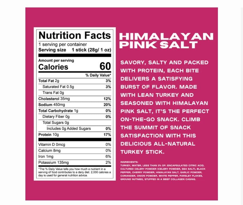 Anthem Natural Himalayan Pink Salt Turkey Stick - 12 count.