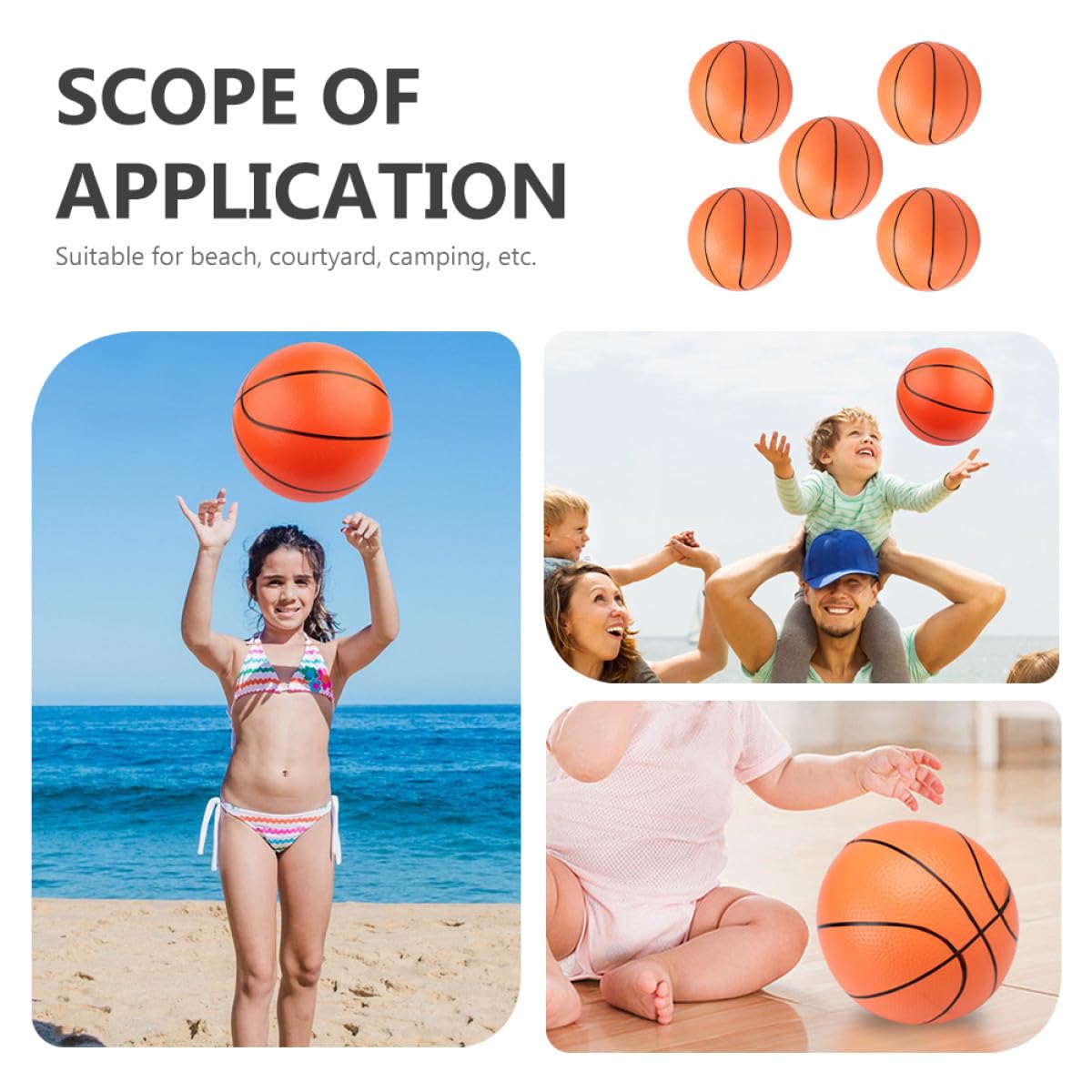 5 Palloni da Spiaggia Gonfiabili in PVC Giochi Spiaggia per Adulti Facili da Gonfiare e Conservare Palline Colorate per Attività Ludiche ed Esercizi all