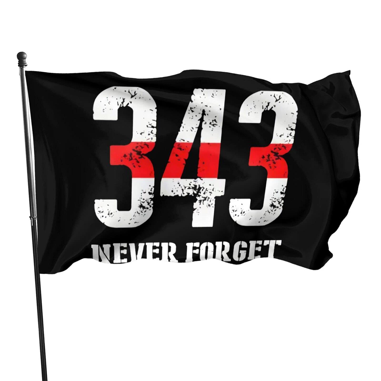 343 Firefighters Memorial 9-11 Never Forget 3x5 Foot Flags 100% Double Sided Printed 20th Anniversary