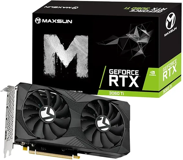 maxsun Graphics Card GeForce RTX 3060 Ti OC Edtion 8G Vidoe Gaming Computer Graphics Cards for Copmputer Gaming PC PCI Express 4.0 x16 HDMI 2.1 GPU (GDDR6 8G)