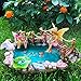 Mood Lab Fairy Garden Fish Pond Kit - Miniature Bridge Set of 6 pcs Fairy Garden Figurines & Accessories - Outdoor or House Decor