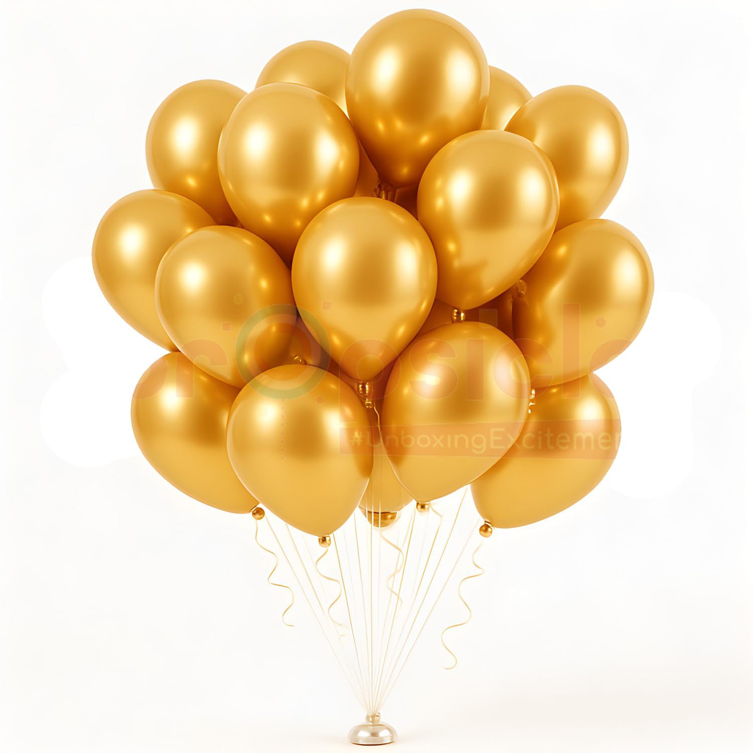 Propsicle Golden HD Metallic Balloons Pack Golden Theme Birthday Party Decoration Bachelorette Party Balloon Anniversary Item - Packet of 50 Pcs Balloons