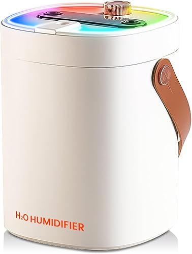 Humidificadores portátiles para dormitorio, llenado superior de 2 litros para habitación grande, 23 dB, tiempo de funcionamiento silencioso,