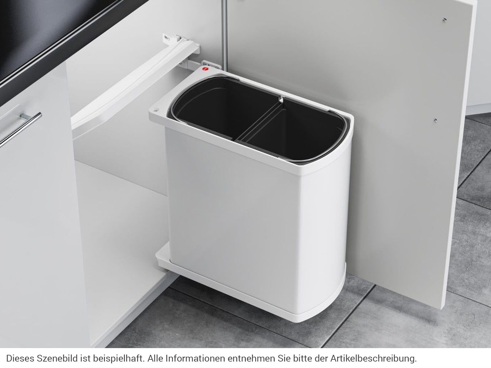 Hailo MF Swing 45,2/16 W Duo 16 L 3416001 Basura Basura con función de Giro para instalación de un Ancho de 45 cm, Color Blanco
