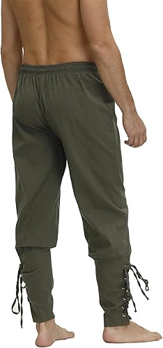 Miniatura 4 de Zhitunemi Pantalones de pirata vikingo para hombre disfraz renacentista para hombre, pantalones medievales - disfraces pirata de Halloween y feria