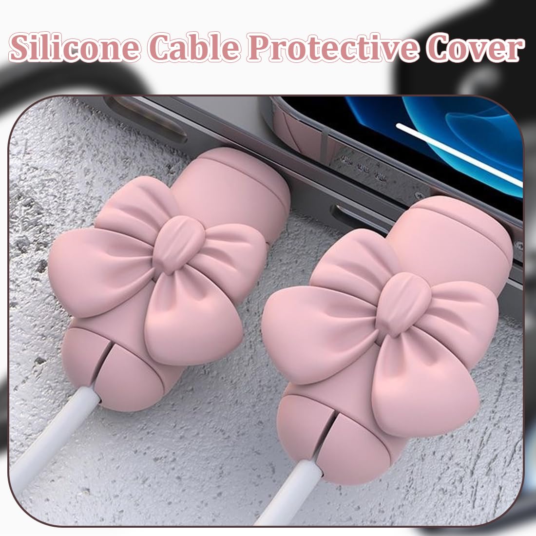 2 Paia Proteggi Cavo Cellulare, Proteggi Cavi, Cable Protector, Gel di Silice Protezione Cavo Caricabatterie, Simpatico Protezion Cavo (A)