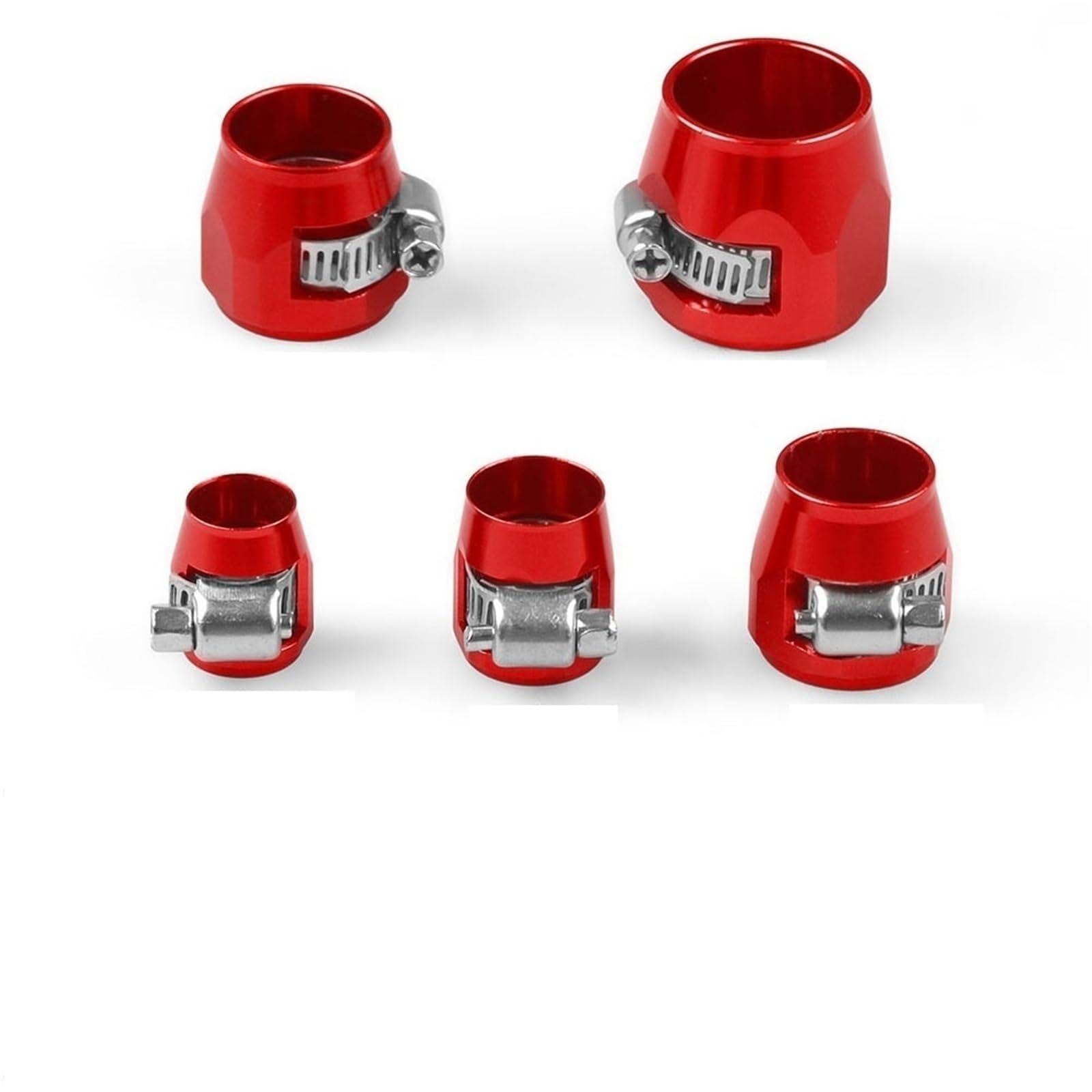 Dsfihjo An8 Red 1Pcs Hose Finisher Flexible Pipe Clamp 1Pcs Hose Clamp An4 An6 An8 An10 An12 Fuel Pipe Clip Oil Water Tube Fittings Finisher Clamps Hex Finishers(An8 Red 1Pcs)