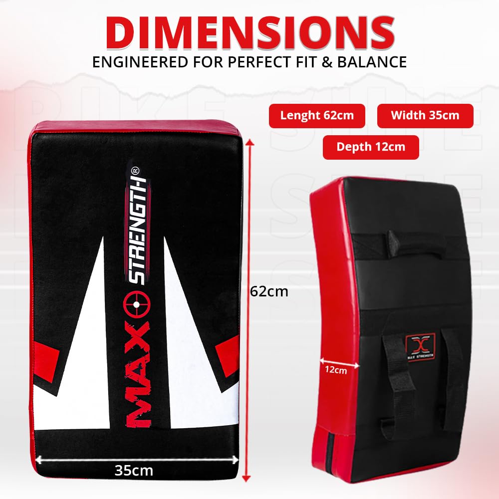 MAXSTRENGTH Scudo professionale per kickboxing, tappetino curvo per Muay Thai, ideale per MMA, arti marziali, karate, taekwondo, allenamento