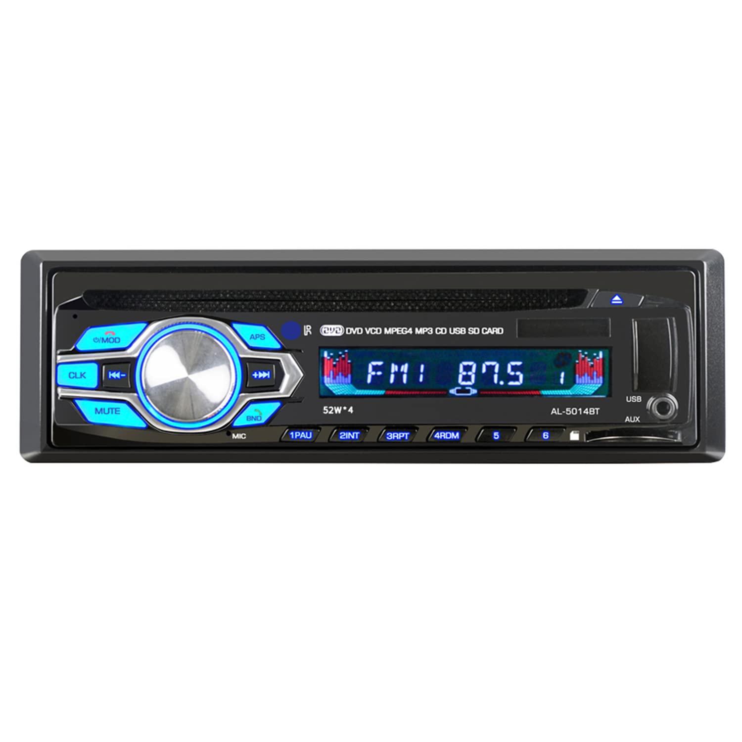 Reproductor de Radio para Coche MP3 1 DIN 12V estéreo para Coche con Bluetooth DVD CD Coche Manos Libres Autoradio BT Audio Radio con Mando a Distancia inalámbrico