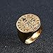 JAJAFOOK Men Gold Plated Stainless Steel Catholic St Benedict Exorcism Signet Ring Cross Band