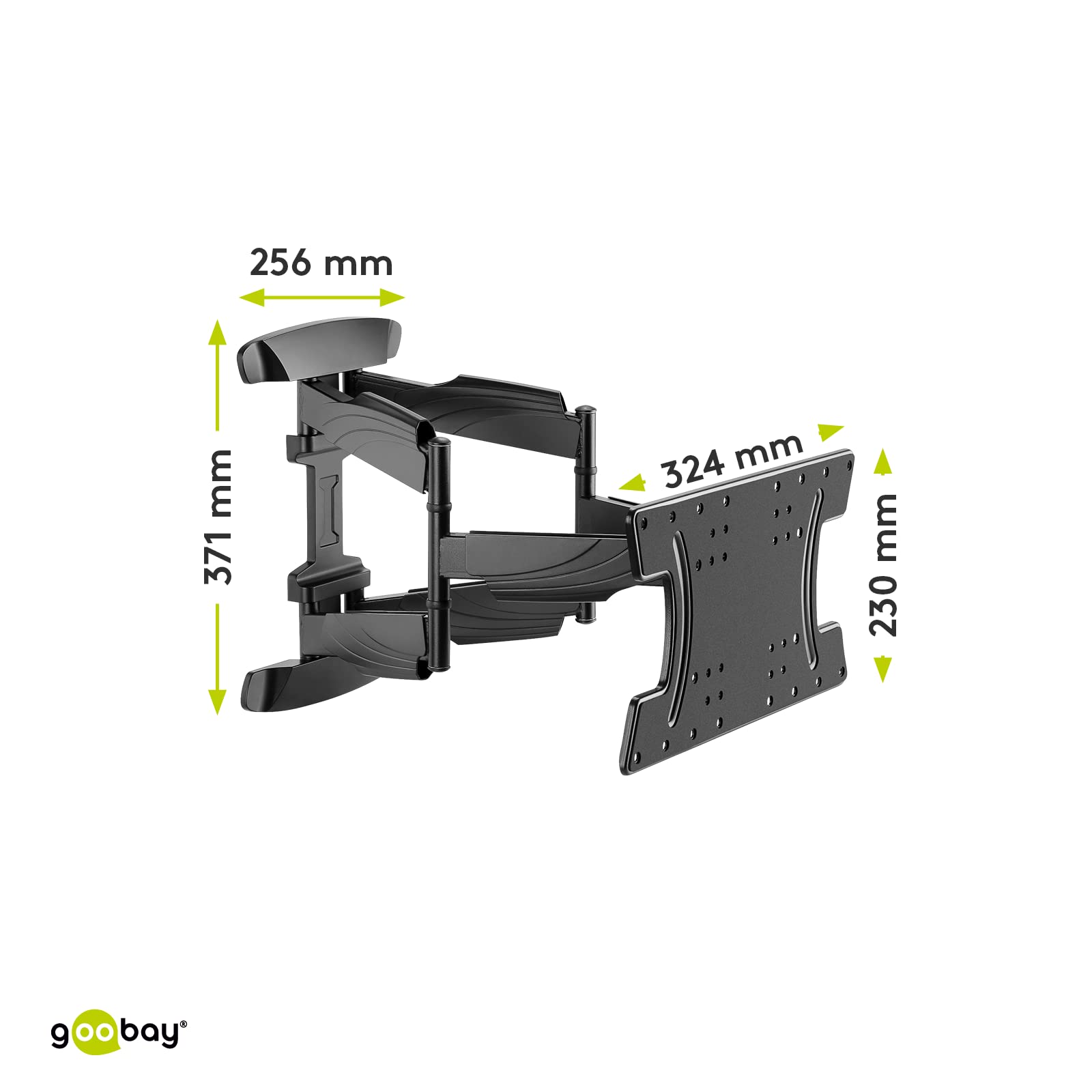 Goobay 49956 uchwyt ścienny do telewizora OLED Full (L), 37" do 70" (94-178 cm), w pełni ruchomy, wychylny/pochylny, 30 kg, Vesa Standard, czarny