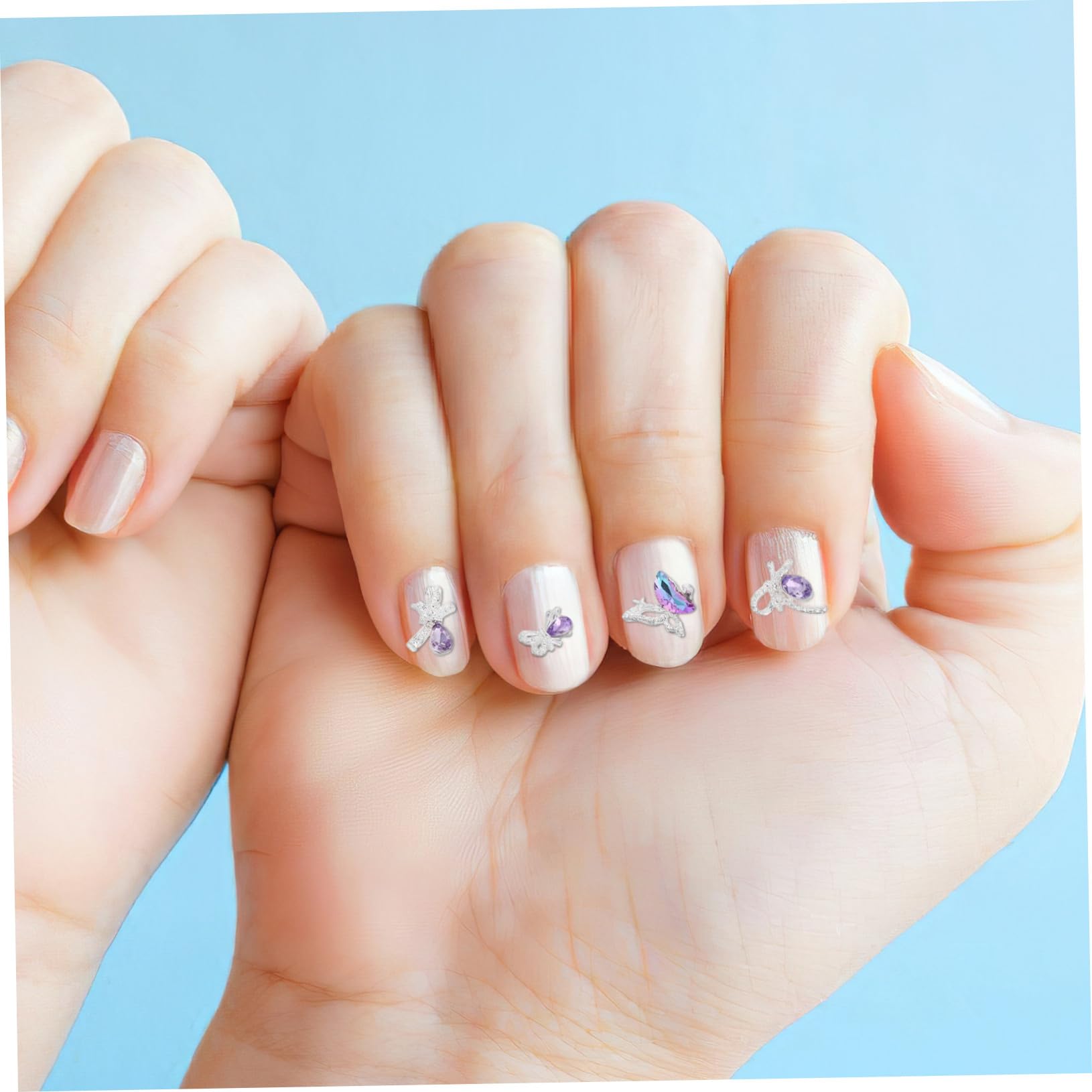 40pz Ciondoli per Unghie Fiocco in Metallo Verde per Manicure Art Decoro Unghie Diamanti Finti