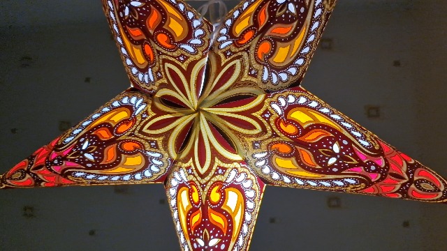 YEPSIO 60cm Paper Star Lantern - Golden Brown Hanging Lamp Shade For Christmas & Wedding Decor