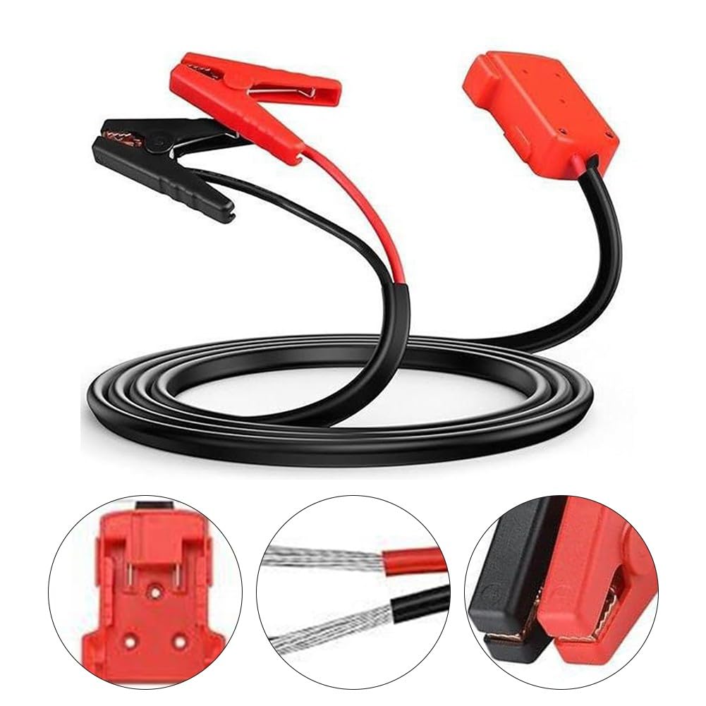Câble de démarrage de voiture - 1,8 m - Très résistant - Capacité de 30 A - Pour batterie de 18 V - Ajustement universel pour la plupart des véhicules