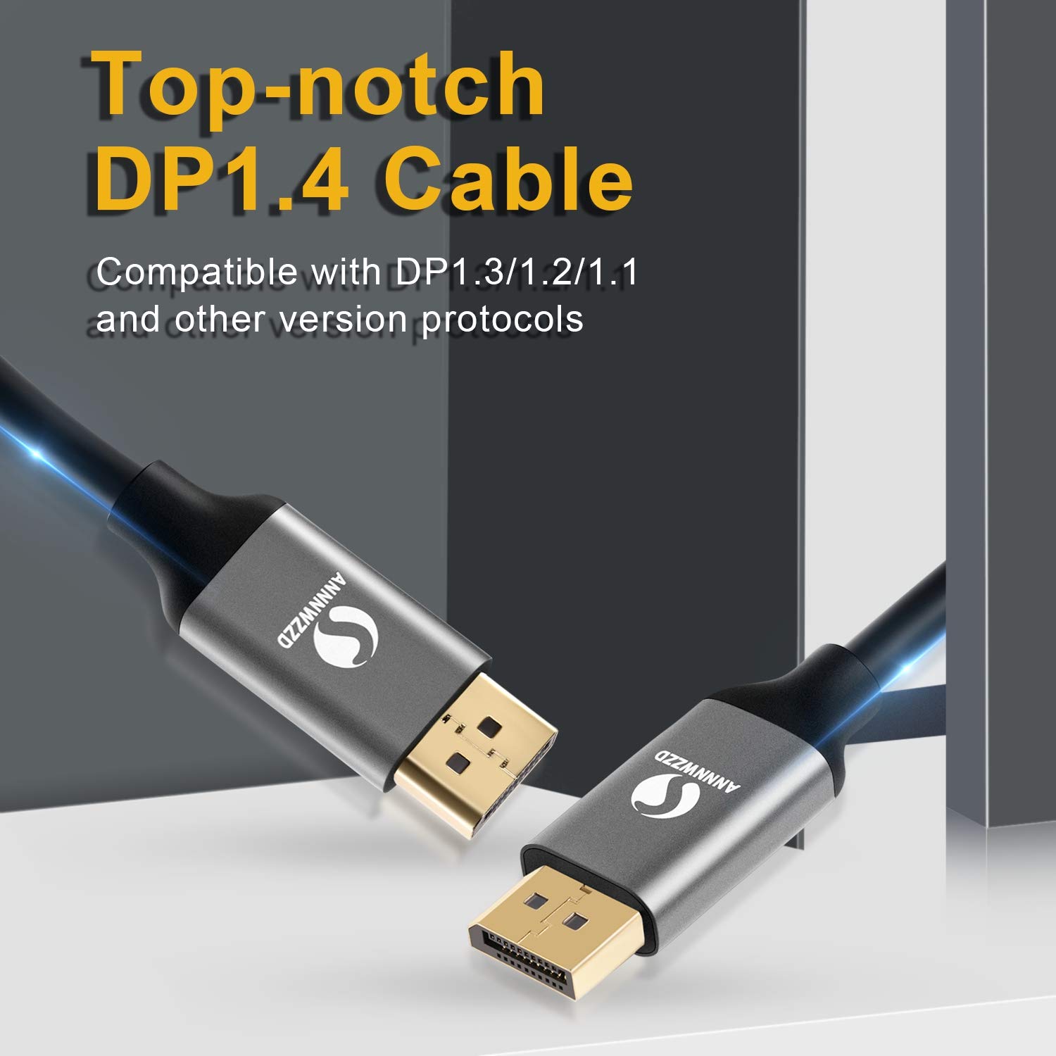 80% оƒƒ Dіѕсоunt ANNNWZZD 8K DisplayPort Cable, DisplayPort to DisplayPort 1.4 Support 8K@60Hz(7680x4320) Resolution, 4K@144Hz, 32.4Gbps, HDR, HBR3, HDCP2.2 for PC, Laptop,HDTV Monitor (6FT)