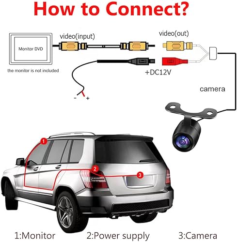 Miniatura 7 de HD gran angular automático CMOS coche trasero vista lateral frontal cámara de respaldo reversa cámara trasera monitor trasero asistencia