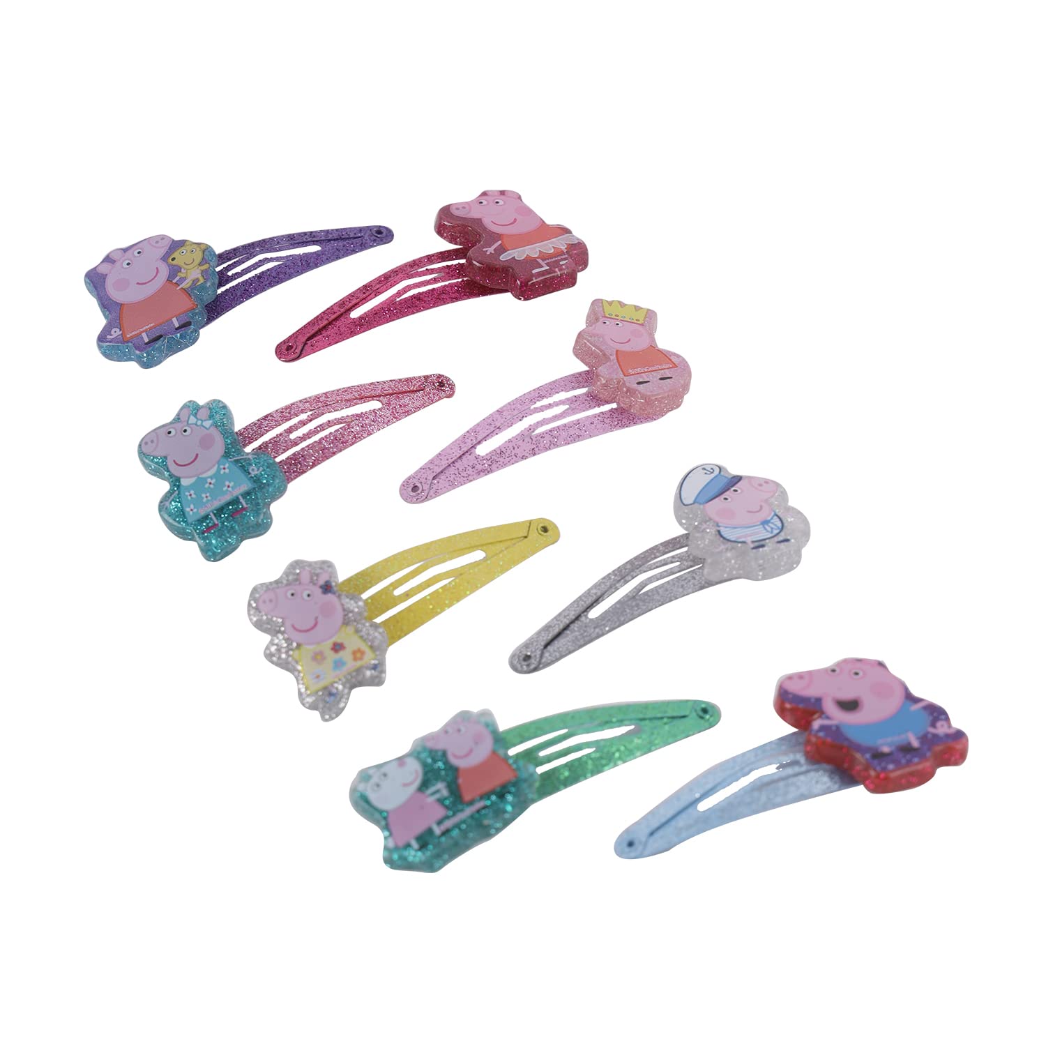 Li'l Diva Peppa Pig Pack Of 8 Multicoloured Clips For Girls 3 Years And Above