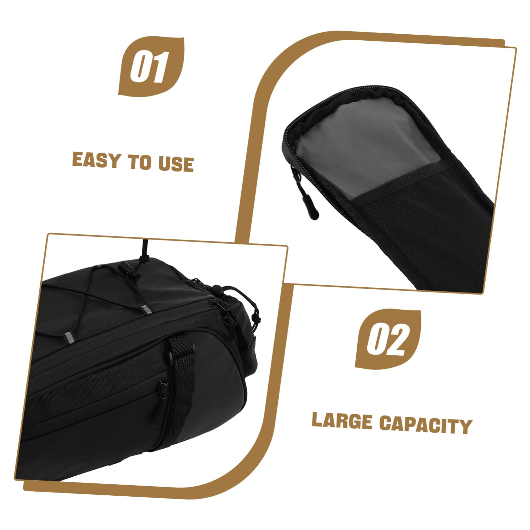 TOYANDONA Borsa Posteriore per Portapacchi Bici Grande capacità Antivento e Stabile per Ciclismo Urbano e Avventure Offroad Compatibile con Mountain Bike Bici da Corsa ed Scooter