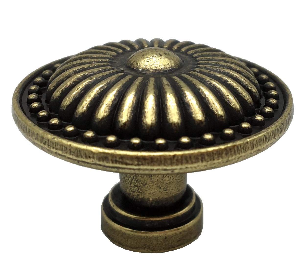 HAOJIazx 4-1/4" C-C Vintage Look Bail Drawer Pull Dresser Pulls Drop Handles Cabinet Hardware Antique Bronze 4.25" Centers (NO.38)(Round Knob)