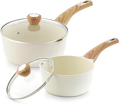 31% off: SENSARTE 2.0 & 3.0 Quart Ceramic Sauce Pan Sets with Lid, Cooking Pots Set, Nonstick …